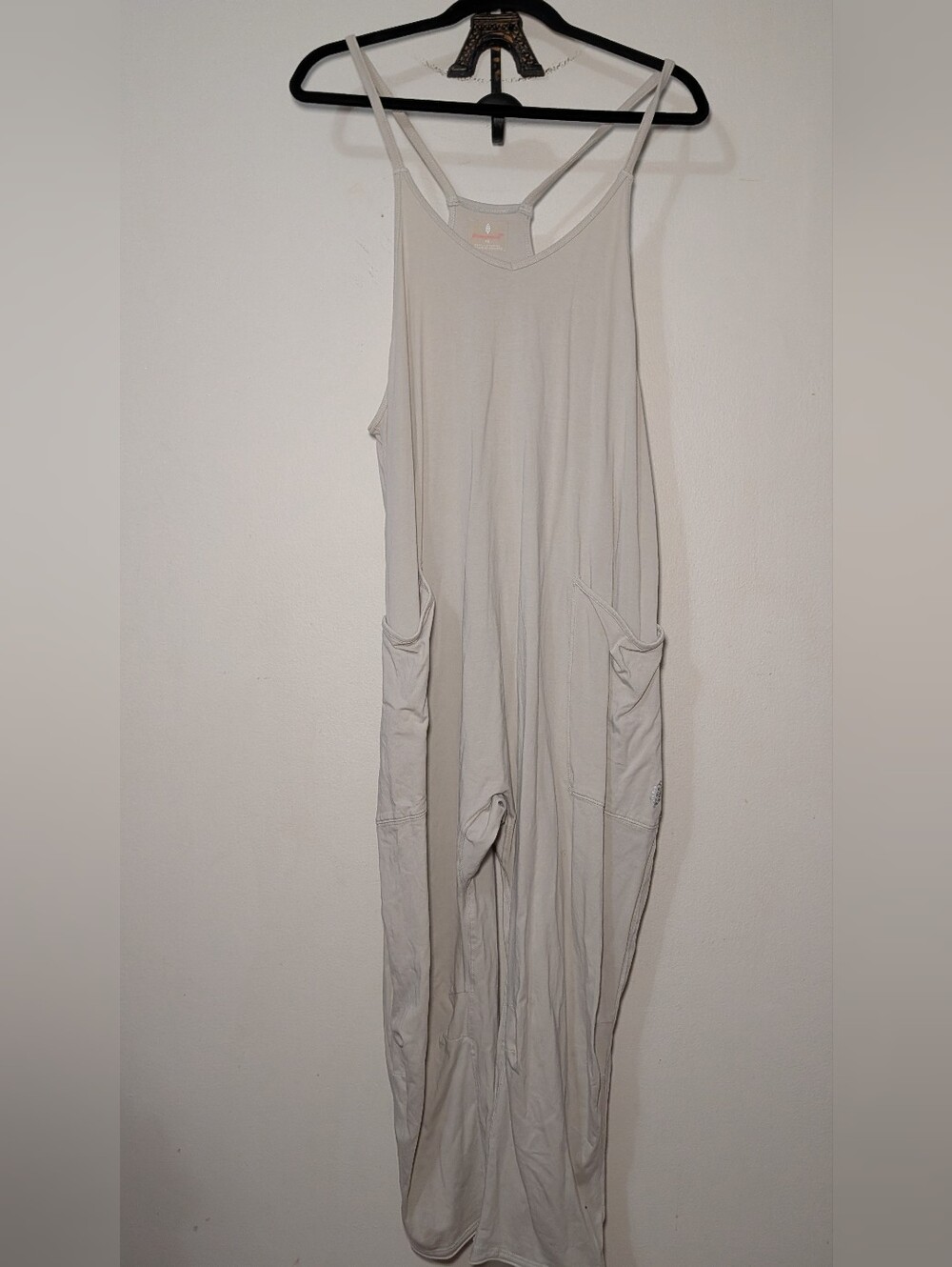 Free People FP Movement Hot Shot Onesie Cream Comfy Cotton Stretch Women Size XS